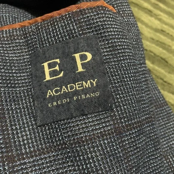 Eredi Pisano Academy Wool Bland Window Pane Plaid Sport Blazer Size 44R Academia